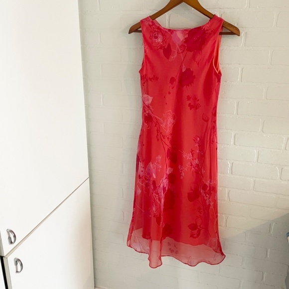 Vintage Vibrant Red and Pink Midi Dress - Picture 10 of 13